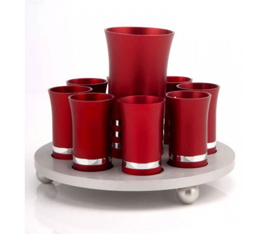 Set of Kiddush Cups by Agayof - Ravishing Red