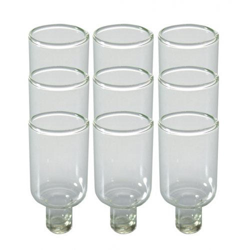 Set of Nine Glass Inserts for Oil Lighting Chanukah Menorah, Small - Total Height 1.7