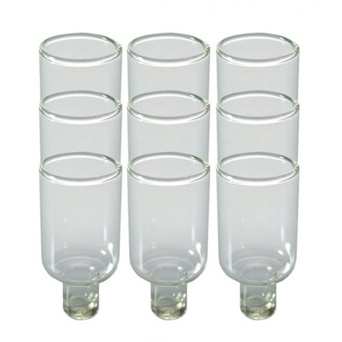 Set of Nine Glass Inserts for Oil Lighting Menorah, Small - Total Height 2