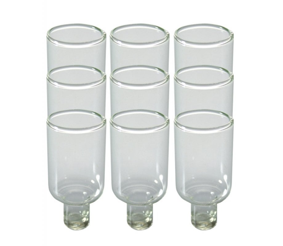 Set of Nine Glass Inserts for Oil Lighting Menorah, Small - Total Height 2