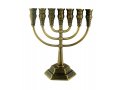 Seven Branch Menorah with Jerusalem Images, Copper - Option 5.3