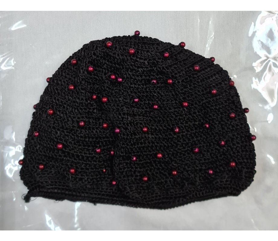 Short Length Woman’s Lined Snood – Small Crocheted Stitch with Beading