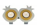 Shraga Landesman Joined Pair Pomegranate Candle Holders - Silver and Gold