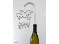 Shraga Landesman Silver Wine Bottle Stopper - Shabbat Shalom Dove