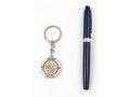 Silver Key Chain with Swivel Center - Gold Jerusalem Images and Peace Doves