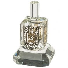 Silver Metal Crystal Dreidel on Glass Base  Nes Gadol Hayah Poh