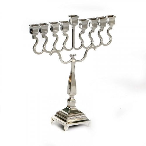 Silver Plated Chanukah Menorah, Classic Design