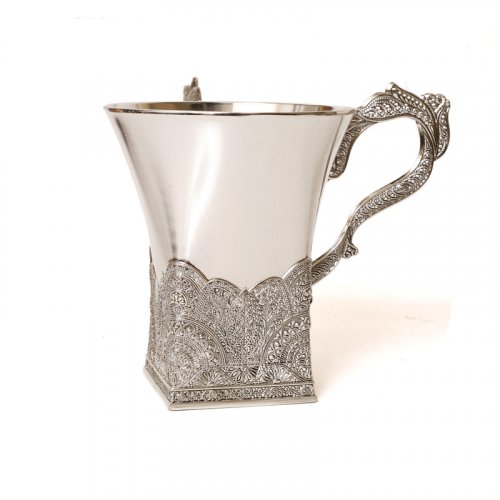 Silver Plated Filigree Wash Cup