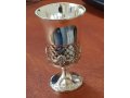 Silver Plated Tray with Eight Decorative Small Kiddush Cups