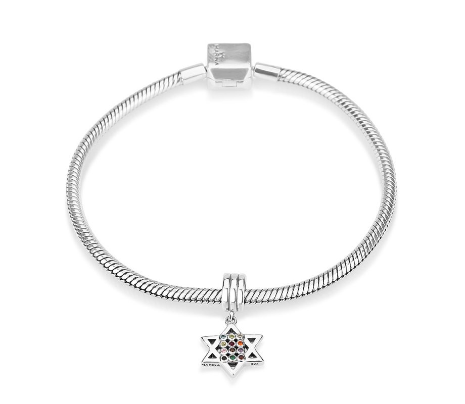 Silver Star of David Hoshen Bracelet Charm