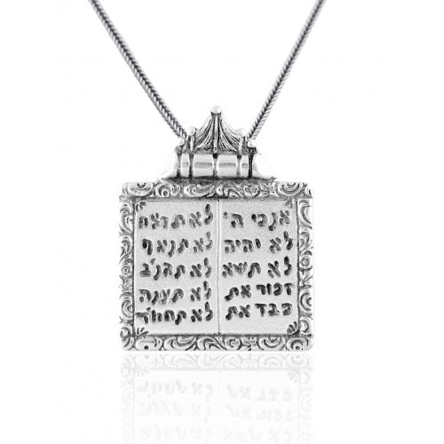 Silver Ten Commandments Pendant by Golan Studio