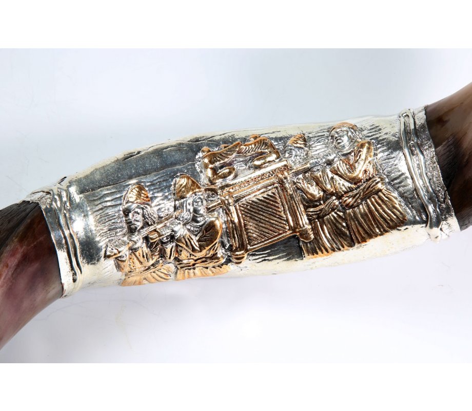 Silver Yemenite Shofar - Tabernacle Design
