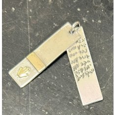 Silver and 14K Gold Hamsa Pendant with Blessings