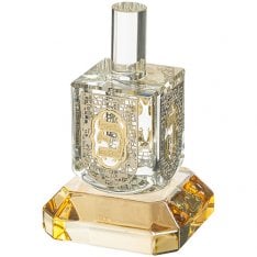 Silver and Gold Metal Crystal Dreidel on Glass Base  Nes Gadol Hayah Poh
