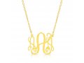 Silver or Gold Plated Stainless Steel Necklace with Ornate Initial Letter Pendant