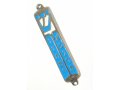 Small Blue Metal Mezuzah Case, Star of David and Crown - Gold or Silver Plate