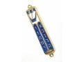 Small Blue Metal Mezuzah Case, Star of David and Crown - Gold or Silver Plate