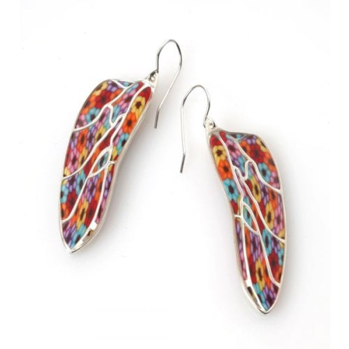 Small Colorful Dragonfly Wing Earrings