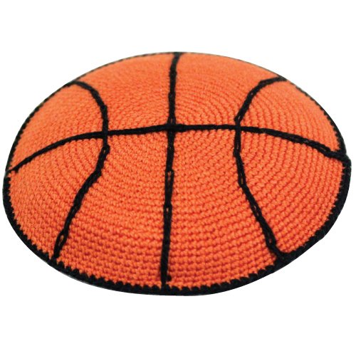 Small DMC Knitted Kippah - Basketball Design