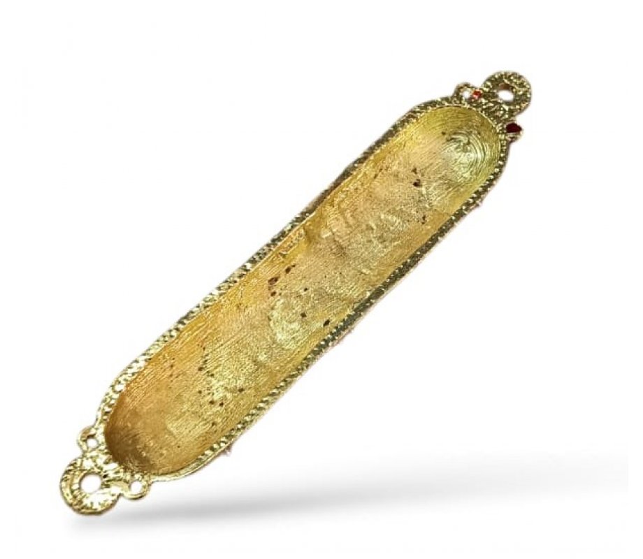 Small Gold Color Metal Mezuzah Case with Stones, Enamel - Choice of Colors