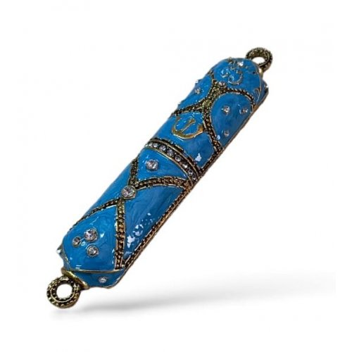 Small Metal Mezuzah Case, Streak Design on Enamel - Choose from Three Colors