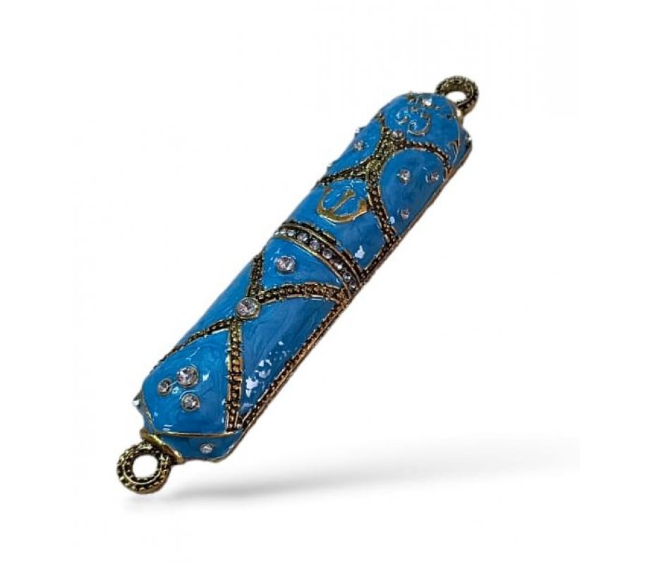 Small Metal Mezuzah Case, Streak Design on Enamel - Choose from Three Colors