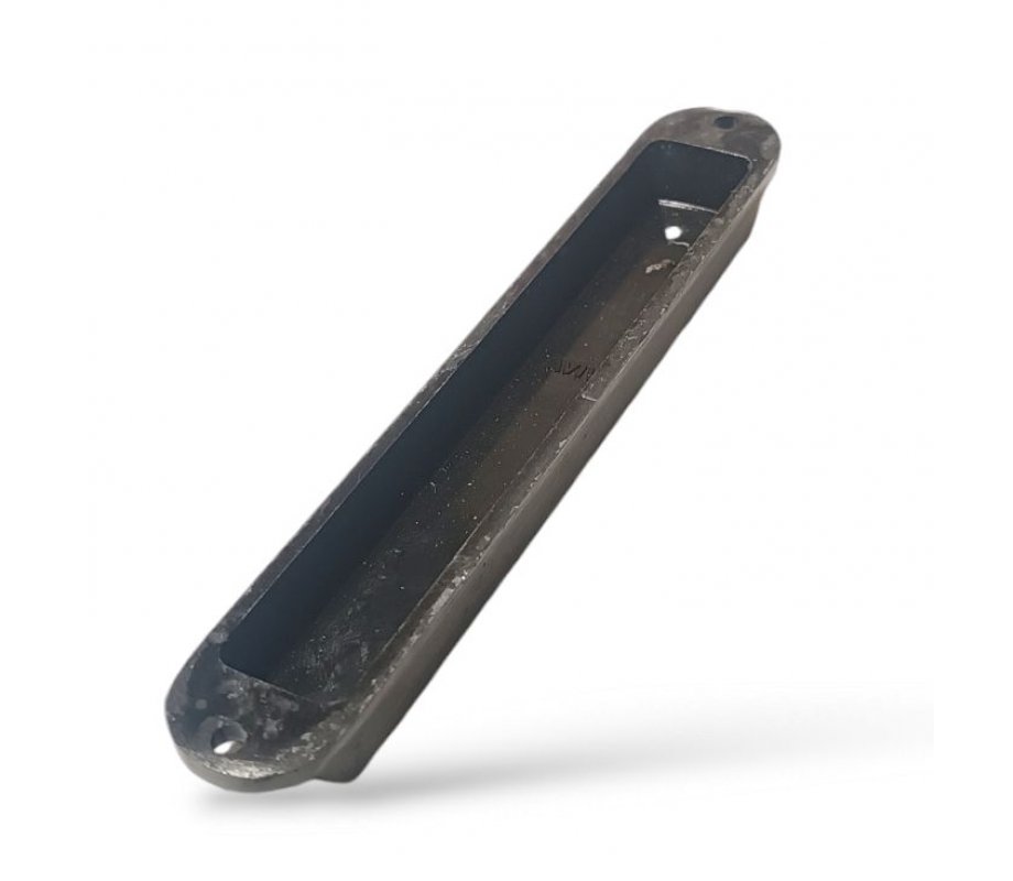 Small Metal Mezuzah Case, Western Wall and Crown Image - Blue Green Enamel