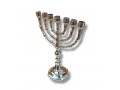 Small Nickel Seven Branch Menorah - 8 Inches