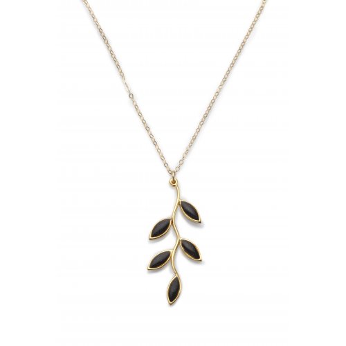 Small Olive Leaf Branch Necklace