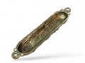 Small Pewter Mezuzah Case with Stones Enamel and Swirl Design - Choice of Colors