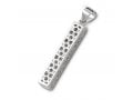 Small Square Mezuzah Necklace Pendant in Sterling Silver