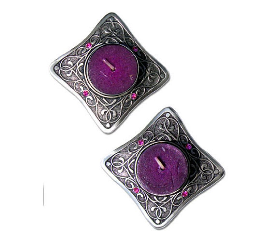 Small Square Red Art Nouveau Travelling Candlesticks - 1 in stock
