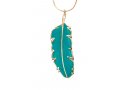Small Turquoise Paradasaea Feather Necklace