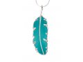 Small Turquoise Paradasaea Feather Necklace