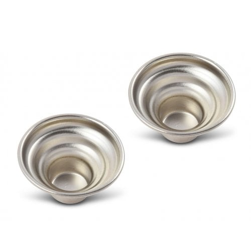 Smooth Silver Nickel Plated Insert for Candles or Tea Lights - Comes as a pair