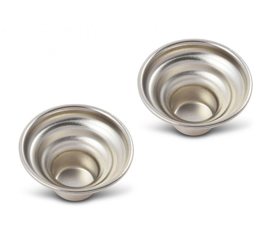 Smooth Silver Nickel Plated Insert for Candles or Tea Lights - Comes as a pair