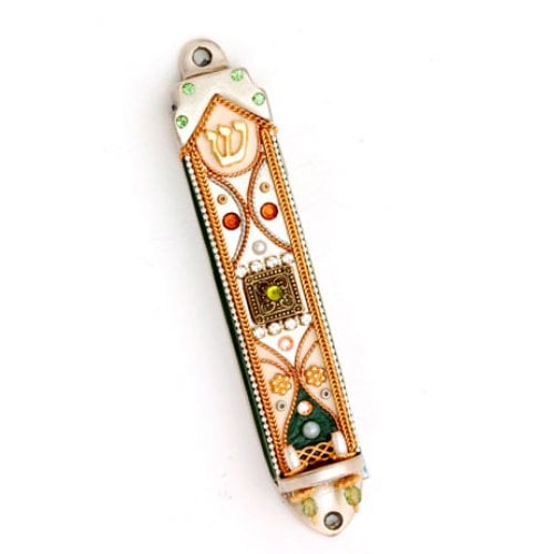 Spring Design Pewter Mezuzah by Ester Shahaf