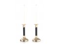Stainless Steel Gold Candlesticks, Black Stem and Smooth Surface - Small