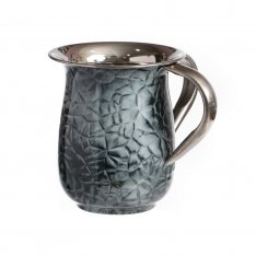 Stainless Steel Netilat Yadayim Wash Cup, Mosaic Style – Dark Gray