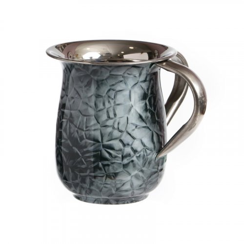 Stainless Steel Netilat Yadayim Wash Cup, Mosaic Style  Dark Gray