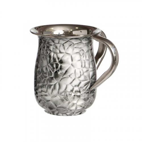 Stainless Steel Netilat Yadayim Wash Cup, Mosaic Style  Silver