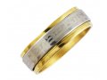 Stainless Steel Silver and Gold Ring with Engraved Shema Yisrael Prayer in Hebrew