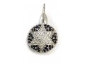 Star of David Earrings with Black and White Zircon Stones - Lever Back