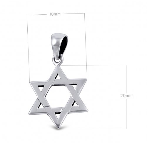 Star of David Necklace for Women in 925 Sterling Silver with Rope Chain
