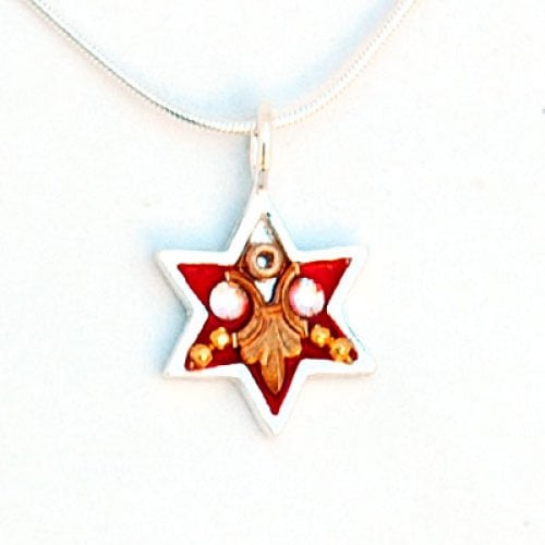 Star of David Necklace in Red by Ester Shahaf