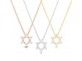 Star of David Pendant on Rose-Gold Plated Sterling Silver Necklace - Zircons