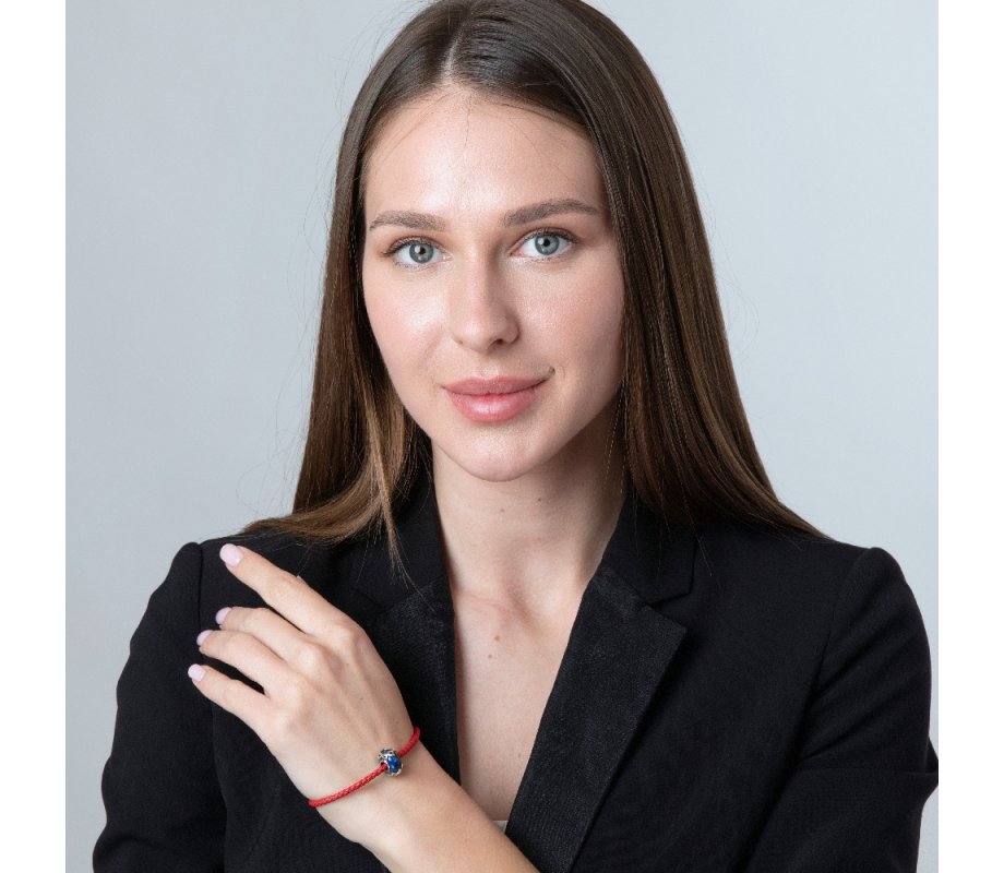 Sterling Silver Bead Charm, Star of David on Eilat Stone