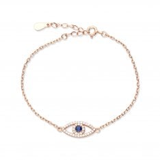 Sterling Silver Bracelet Against the Evil Eye - 3 Colors Available