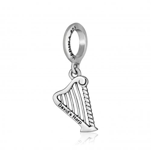 Sterling Silver Bracelet Charm - King David's Harp