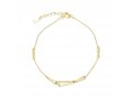 Sterling Silver Bracelet, Yellow Gold Plated - Geometric Triangles & Zircons